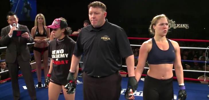 Ronda Rousey vs Taylor Stratford fight video