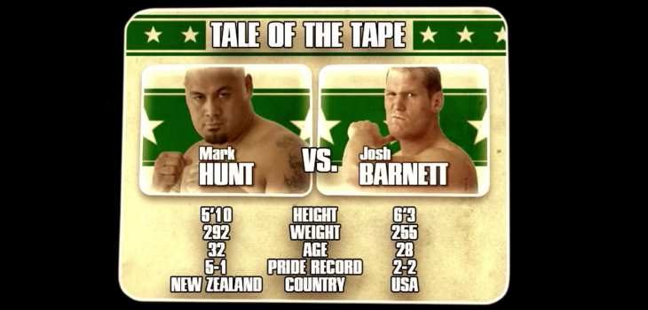 Josh Barnett vs Mark Hunt fight video pride